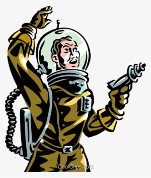 Astronaut With Ray Gun Science Fiction Royalty Free - Astronaut With Gun Cartoon