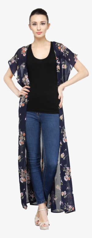 Floral Print Long Shrug