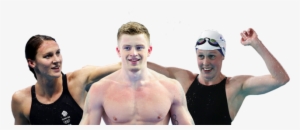 Adam Peaty, Hannah Miley And Jazz Carlin - Barechested