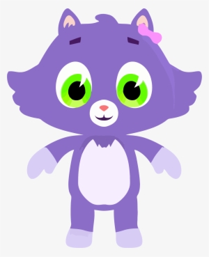 Medium Purple Cute Cat Clipart Png Download - Clip Art