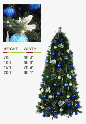 Blue And Silver - Christmas Tree In Blue And Silver Png
