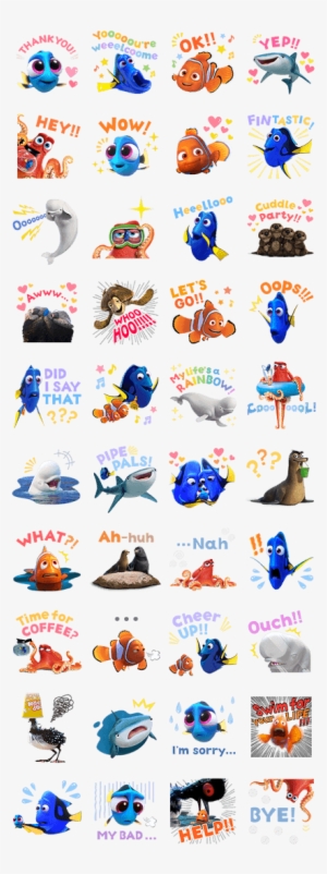 Finding Dory Stickers Line Stickers - Procurando Dory Mini Decoração C/14 - Regina