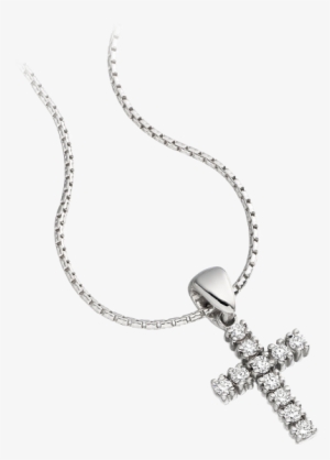 Multi-stone Diamond Cross Pendant In 18ct White Gold - White Gold Chains Png