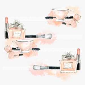 Ftestickers Watercolor Makeup Cosmetics Background - Watercolor Painting