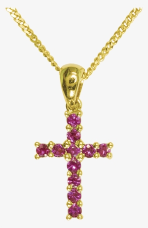 Ladies Shipton And Co 9ct Yellow Gold Cross Ruby Pendant - Shipton & Co