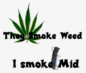 They Smoke Weed, I Smoke Mid - Pot Leaf Square Sticker 3" X 3"