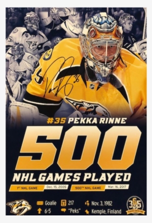 Pekka Rinne Autographed Poster - Nashville Predators