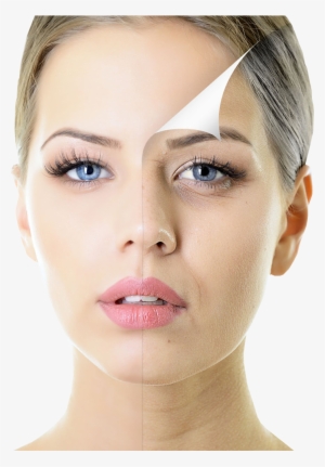 Beautiful Woman With Half Face Spotty Skin