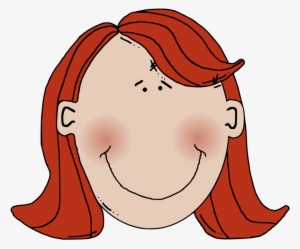 Woman Clip Art Women Face Girl Smiley - Cartoon Girl With Red Hair