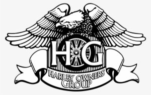 Hog Harley Owners Group Eagle Logo Vector Black Outline - Harley Owners Group