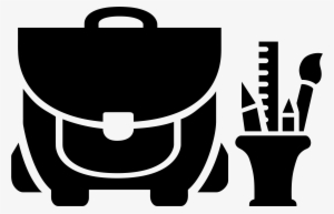 School Supplies Icon Vector Royalty Free - School Supplies Black And White Png