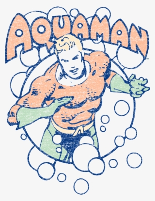 Dc Comics Bubbles Men's Heather T-shirt - Aquaman