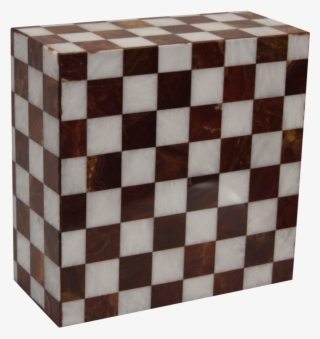 Checkered Marble Cremation Urn In Red And White - Skateboard Checker Grip Tape