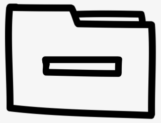 Delete Folder Hand Drawn Symbol Outline With Minus - Hand Drawn Folder Icon