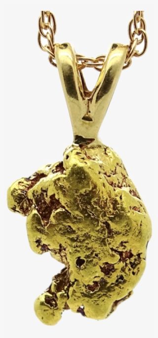 54 Gold Nugget Necklace - Locket