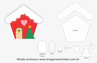 Molde Casinha De Natal Em Feltro