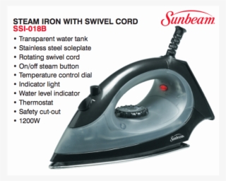 Sunbeam Steam Iron With Swivel Cord - Sunbeam