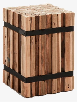 Puff Bloque De Madera - Bijzettafel Teakhout