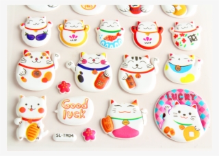 Lucky Fortune Cat / Maneki-neko Kawaii Cat 3d Puffy - Cartoon