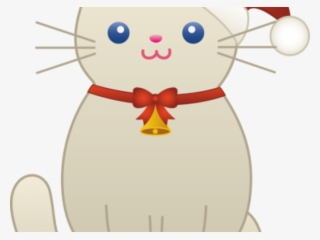 Whiskers Clipart Kawaii Cat - Cute Cartoon Christmas Cat