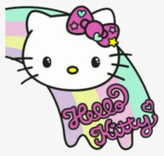 Hellokitty Kitty Kawaii Rainbow Arcoiris Pastel - Hello Kitty No Background