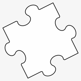 Jigsaw Puzzle Piece Outline Clip Art At Clker - White Puzzle Piece Transparent