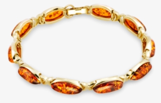 14 Carat Gold Bracelet With Amber, - Bracelet