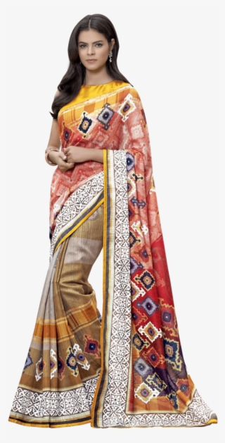 Womens Printed Saree - Silk