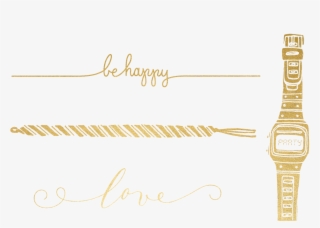 Gold Bracelet Set - Calligraphy