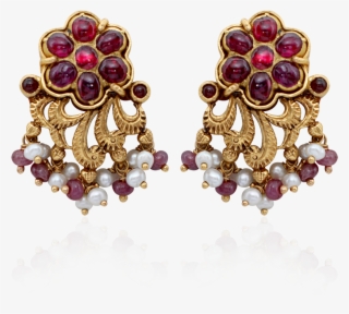 Graceful Antique Ruby Earrings