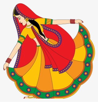 Indian Traditional Dancer Vector Attire Dress Folk - Indian Welcome Lady Logo Images Png