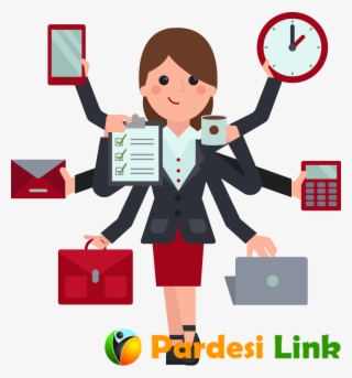 Indian Clipart Business Woman - One Woman Many Roles