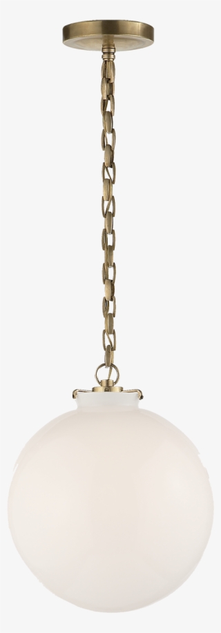 Katie Globe Hand Rubbed Antique Brass W/ White Glass - Visual Comfort & Co. Katie Pendant Glass