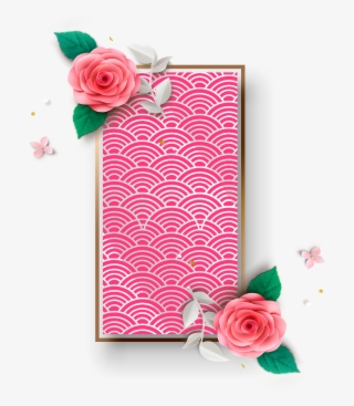 Is Exquisite Fashion Pink Flower Decoration Vector