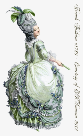 1780 Ladies Fashion Png In Various Color Combinations - Baroque Woman Fashion Plate