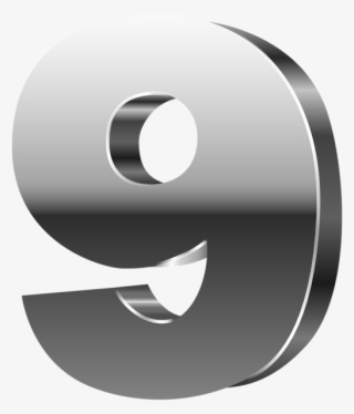 Number Nine 3d Silver Png Clip Art Image - Silver Numbers Png
