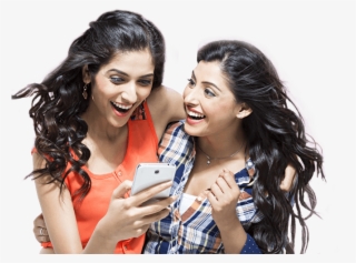 2 Girls Edited - Girls With Mobile Png