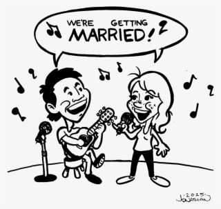 Caricature Used For My Cousin's Wedding Invitations - Cartoon