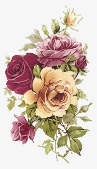 Pink Yellow Rose Select Size Waterslide Ceramic Decals - Vintage Flower Decals