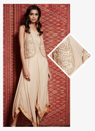 Beige Embroidered Kurta Set By Ritu Kumar - Dresses By Ritu Kumar