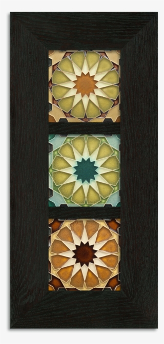 Alhambra Framed Tile Set Ebony Oak Park - Stained Glass