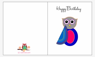 Colorful Owl Birthday Card - Happy Birthday Printable Cards Cute
