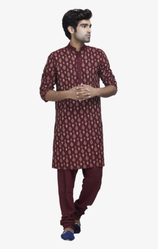Maroon And Gold Kurta Set By Stylease Exclusive - Polka Dot