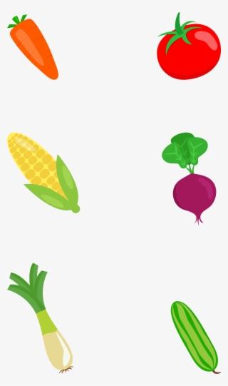Flat Vegetable Colored Hand Drawn Png And Psd - Illustration