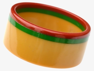 Vintage Triple Striped Chunky Bakelite Bangle Bracelet, - Bangle