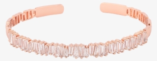 Rose Gold Baguette Crystal Cuff - Bracelet