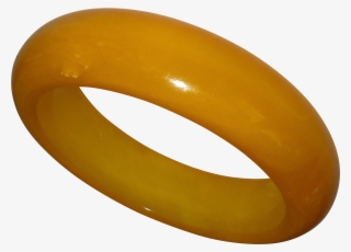 Chunky End Of The Day Yellow Bakelite Bracelet Plastic - Bangle