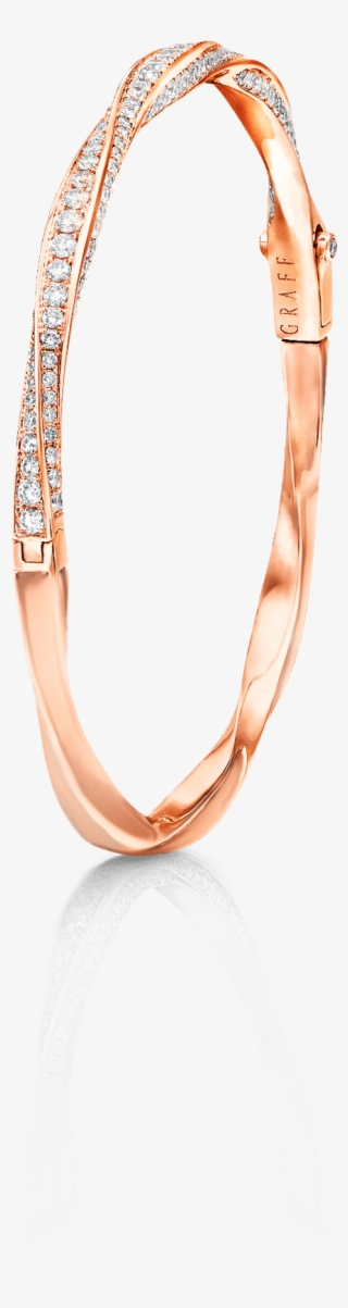 A Graff Rose Gold Pave Half Set Diamond Spiral Bracelet - Bangle