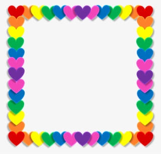 Wedding, Valentine Heart Love Frame Rainbow Color B - Love Photo Frame Png Hd