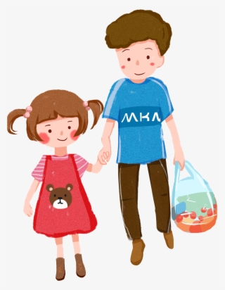 Dibujado A Mano Dibujos Animados Niña Niño Png Y Psd - Sibling